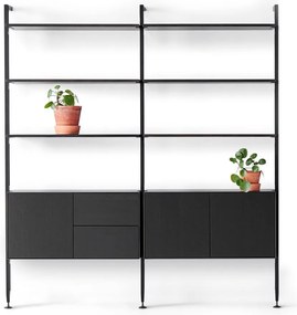 Fekete könyvespolc tölgyfa dekorral 98x210 cm Edge by Hammel – Hammel Furniture