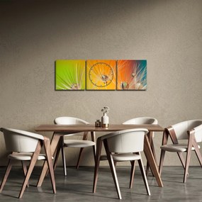 Cseppek a növényen képe (órával) (90x30 cm)