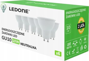 6x Led izzó GU10 10W Szín Neutral Prémium Energiatakarékos Led szett