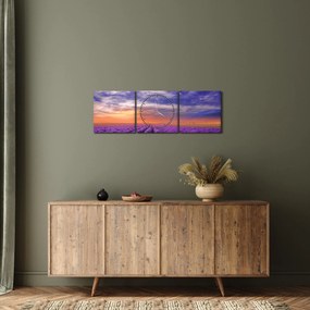 Egy levendula mező képe (órával) (90x30 cm)