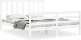 vidaXL fehér tömör fenyőfa ágy matrac nélkül 160 x 200 cm