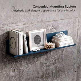 Fali polc JOANNE 700 mm, Modern: sötétkék