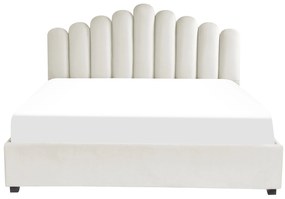 Fehér bársony ágyneműtartós franciaágy 180 x 200 cm VINCENNES Beliani