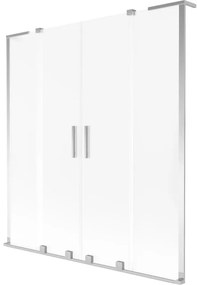 Mexen Velar L Duo, 2 szárnyas eltolható kádparaván 150 x 150 cm, 8 mm mattüveg, króm, 896-150-003-32-01