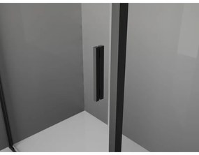 Mexen Exo, egyszárnyú zuhanyajtó 80 cm-es nyitáshoz, 6 mm átlátszó üveg, fekete profil, 8181-080-000-70-00