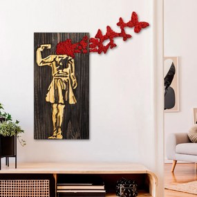 Banksy fém fa fali dekoráció, 62×70 cm
