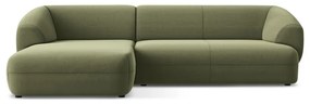 Zöld bársony sarokkanapé (bal oldali) Moana – Makamii