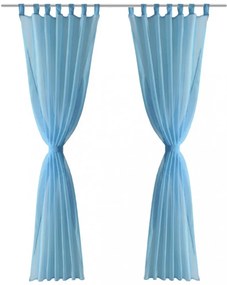 Türkiz Átlátszó Függöny 140 x 225 cm 2 db