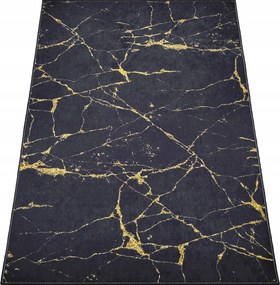 Szőnyeg 160x220 Márvány Csúszásgátló Sötét Loft Modern Divatos Szoba