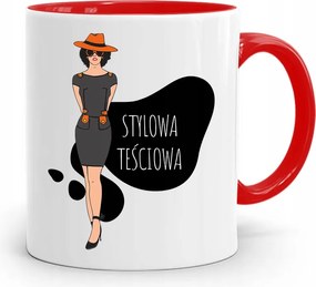 Piros Anyós Bögre Stílusos Anyós Ajándék fényképes nyomtatással