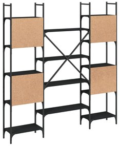 fekete szerelt fa könyvespolc 155,5 x 24 x 166,5 cm