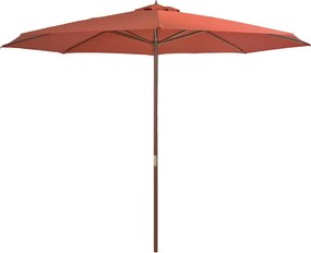 vidaXL terrakotta kültéri napernyő farúddal 350 cm