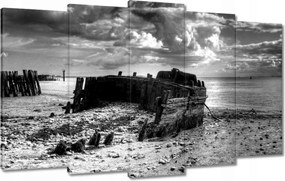 Vászonkép 100x60 Fekete-fehér hajó fotó