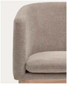 Bézs kárpitozott karfás étkezőfotel Harlan – Kave Home