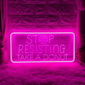 Neon Led Donut Rózsaszín 40x20cm Lámpa Otthon Dekoráció