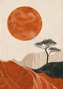 Poszter 21x29,7cm Afrikai naplemente