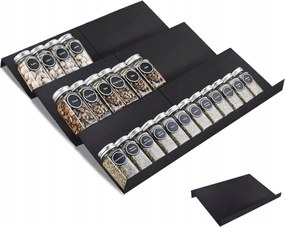 6XFŰSZERTARTÓ Fiókbetét Becsúsztatható Rendszerező Polc Állítható Fekete