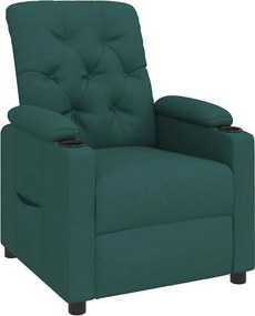 vidaXL sötétzöld szövet dönthető fotel