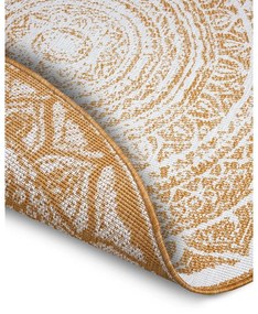 Okkersárga-fehér kerek kültéri szőnyeg ø 140 cm Siruma – NORTHRUGS