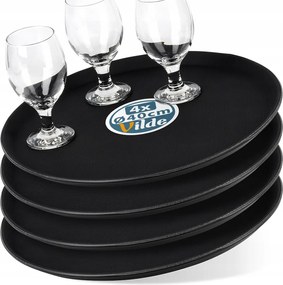 4x Pincér tálca csúszásgátló éttermi szállításhoz kerek 40 cm