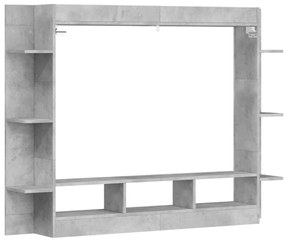 betonszürke szerelt fa TV-szekrény 152x22x113 cm