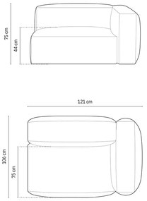 Sötétkék bársony kanapé modul (jobb oldali) Martina – Micadoni