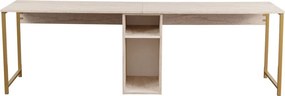 Twin Study Desk - travertin/arany íróasztal