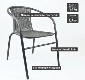 Kerti bisztrószék egymásba rakható szürke