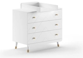 Fehér gyerek komód pelenkázó feltéttel 100x100x74 cm Billy – Vipack