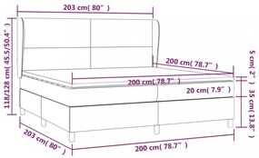 cappuccino színű műbőr rugós ágy matraccal 200 x 200 cm