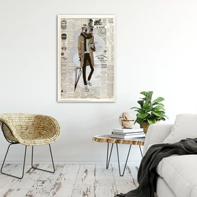 Gario Poszter Absztrakt bulldog egy újság hátterén A keret színe: Keret nélkül, Méret: 40 x 60 cm