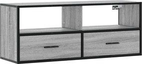 vidaXL szürke sonoma színű szerelt fa és fém TV-szekrény 100x31x39,5cm