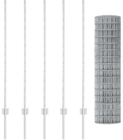 Kerti Kerítés Tekercs Készlet 2 db Horganyzott acél 10 x 1.2 méter