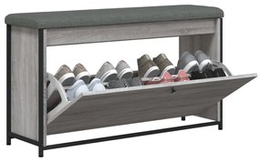 szürke sonoma színű cipőpad lehajtható fiókkal 102 x 32 x 56 cm