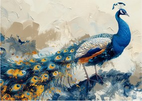 Üveg kép - Páva, festmény (70x50 cm)