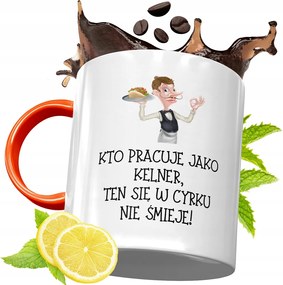 Narancssárga Bögre Pincérnek Ajándék fényképes nyomtatással