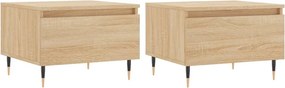 vidaXL 2 db sonoma tölgy szerelt fa dohányzóasztal 50 x 46 x 35 cm