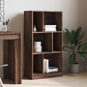barna tölgy színű szerelt fa könyvszekrény 57x28,5x107,5 cm