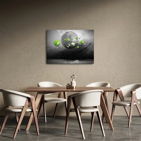 Zöld absztrakt gömbök képe (70x50 cm)