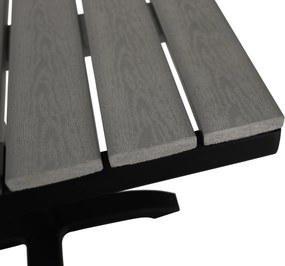 Kerti asztal, szürke/fém/artwood, NAKUL