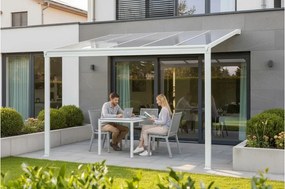 alumínium pergola LANITPLAST WALL 33 fehér + clear PC LG2085