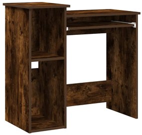 füstös tölgy szerelt fa íróasztal polcokkal 84x40x78 cm