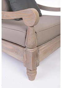 Teakfa kerti fotel levehető huzattal – anitik szürke