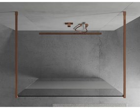Mexen Kioto, átmenő zuhany paraván 120 x 200 cm, 8mm átlátszó / jegesedés üveg, 2x rose gold stabilizáló távtartó, 800-120-002-60-35