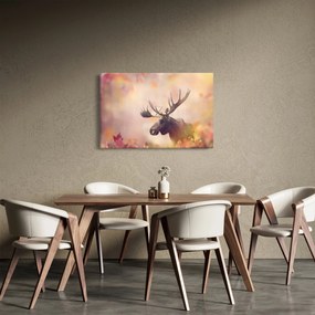 Kép - jávorszarvas az őszi levelekben (90x60 cm)