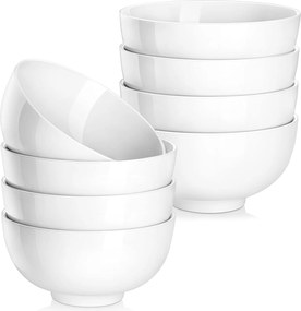 Malacasa Porcelán Tál Készlet 8 db-os 420 ml Fehér Reggeli levesekhez