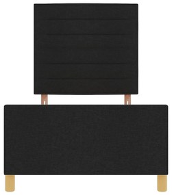 Fekete ágykeret 100x200 cm szövetből