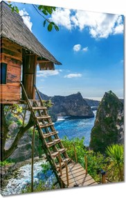 Vászonkép 60x80 Faház Tenger