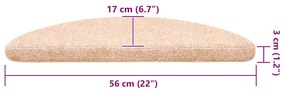 20 db krém öntapadó lépcsőszőnyeg 56 x 17 x 3 cm