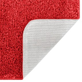 Fürdőszobai szőnyeg téglalap alakú piros 60x90 cm poliészter csúszásmentes
